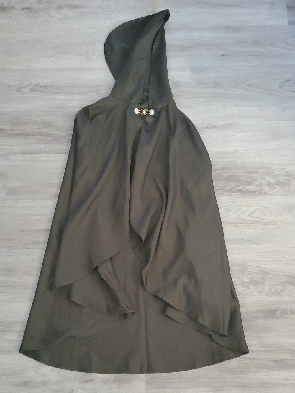 Unisex - Dark Olive Hooded Cloak With Rose Gold Clasp- Fantasy Accessory